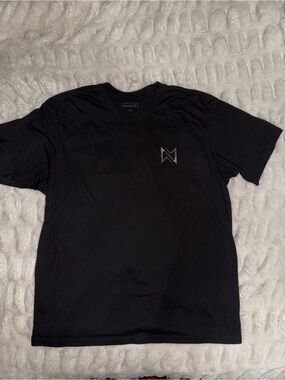 Maven Black Short Sleeve Crew Neck Tee with Subtle Logo